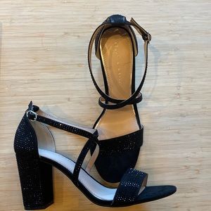 Black dress shoes. Sparkle with chunky heel. Size 10